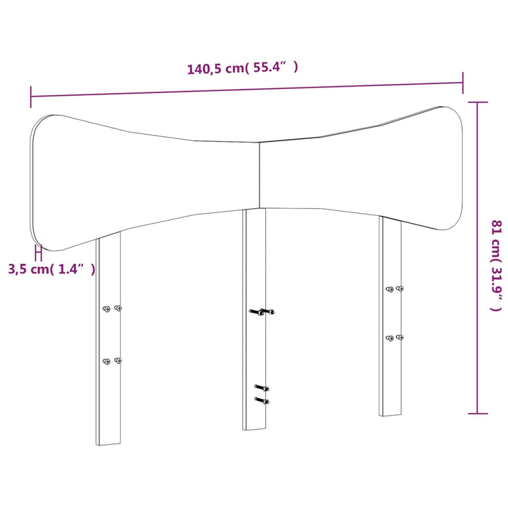 sengegavl 135 cm massivt fyrretræ gyldenbrun