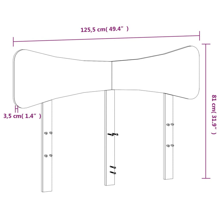 sengegavl 120 cm massivt fyrretræ gyldenbrun