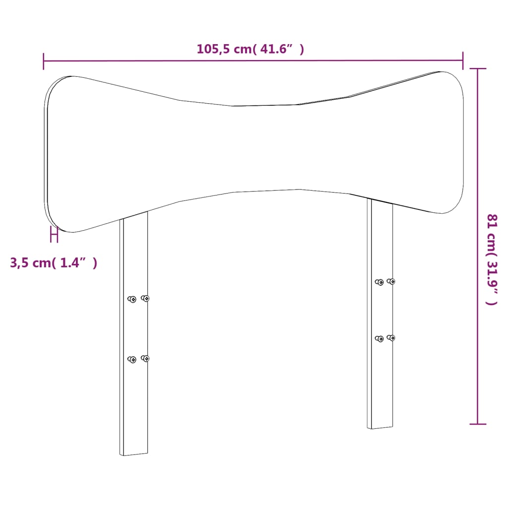 sengegavl 100 cm massivt fyrretræ hvid