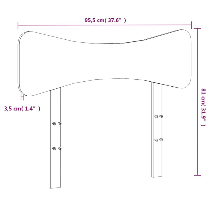 sengegavl 90 cm massivt fyrretræ
