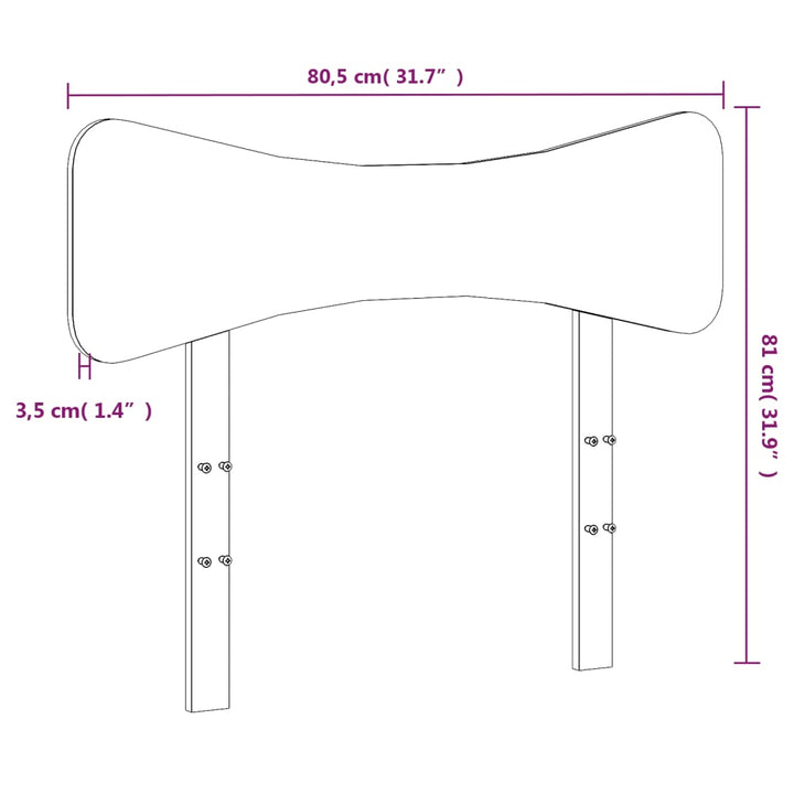 sengegavl 75 cm massivt fyrretræ gyldenbrun