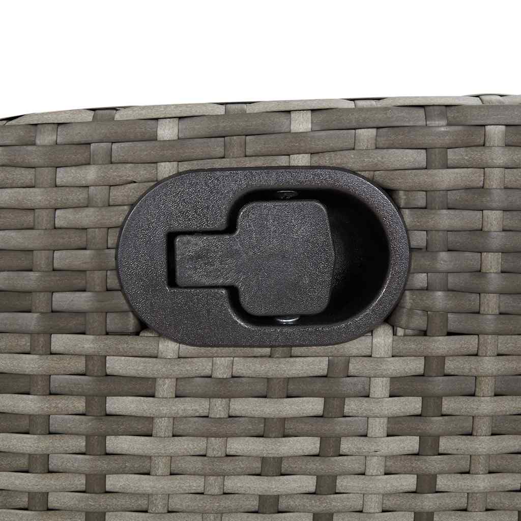 havebænk med hynder og lænefunktion polyrattan grå