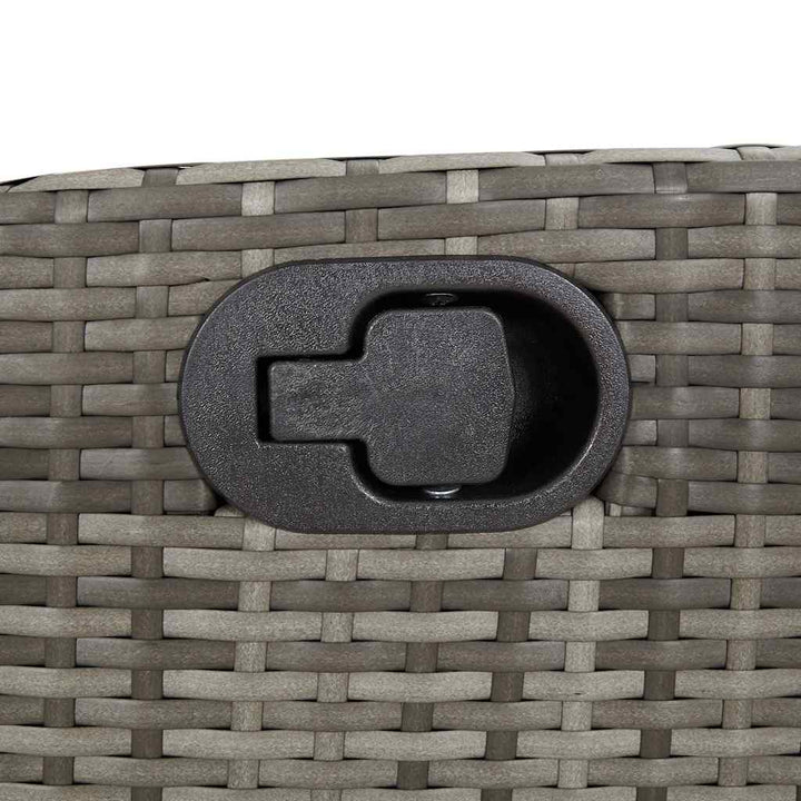 havebænk med hynder og lænefunktion polyrattan grå