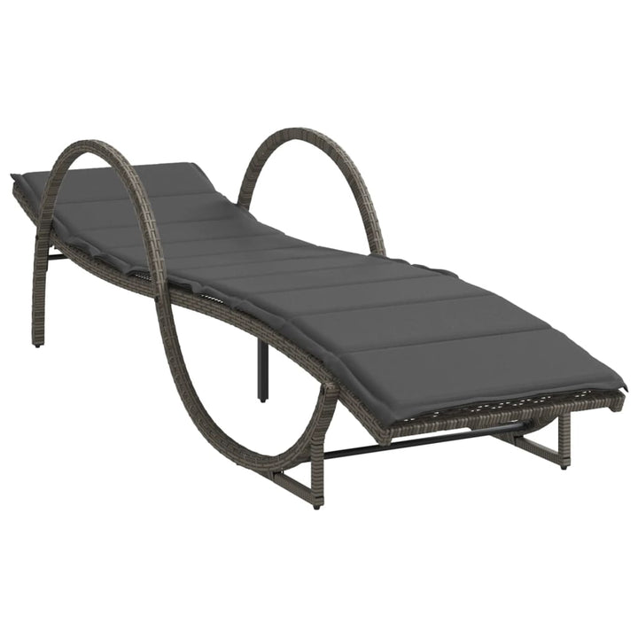 liggestole 2 stk. med bord polyrattan grå