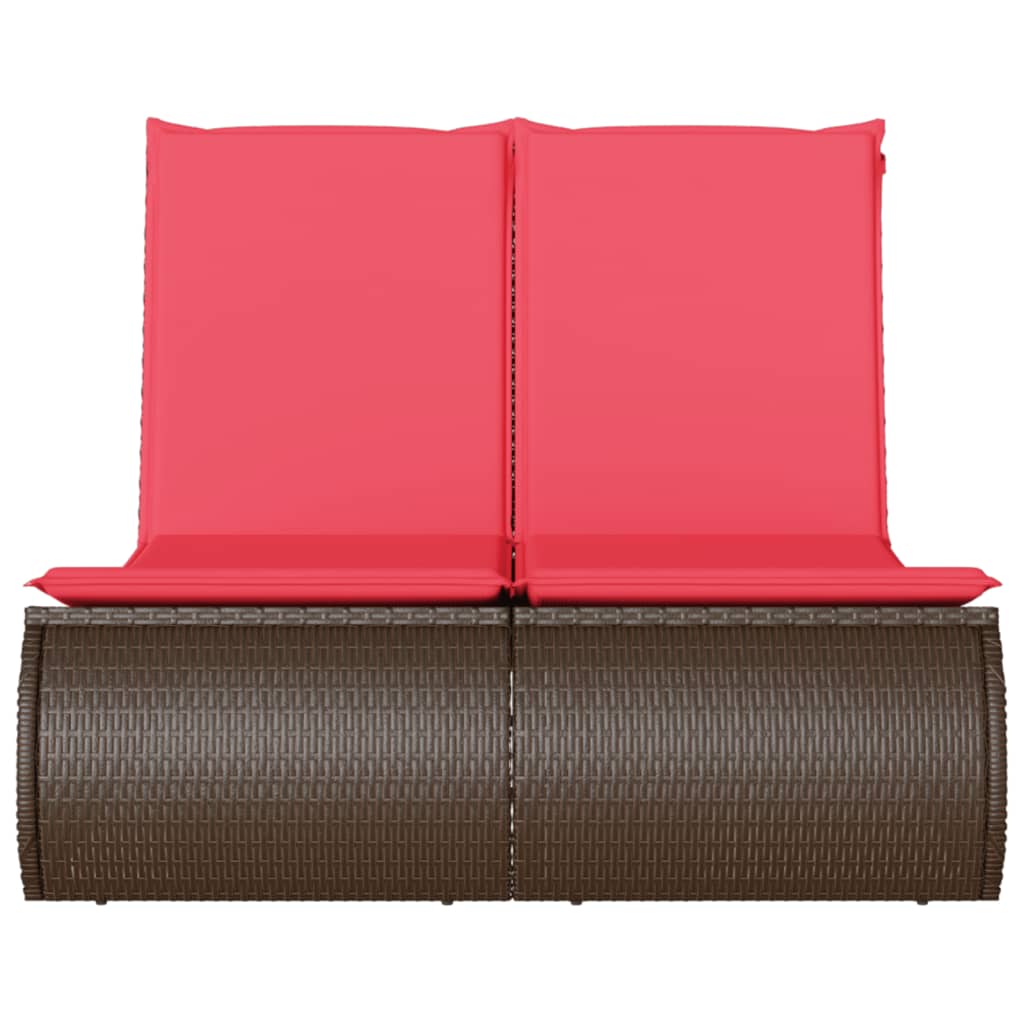 solseng med hynder polyrattan brun