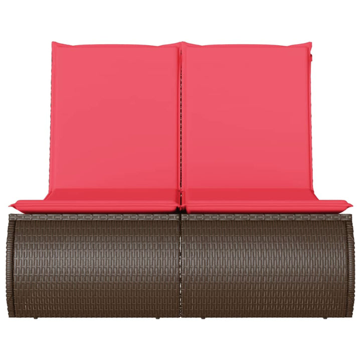solseng med hynder polyrattan brun