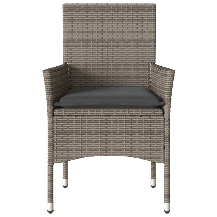 havestole med hynder 2 stk. polyrattan grå