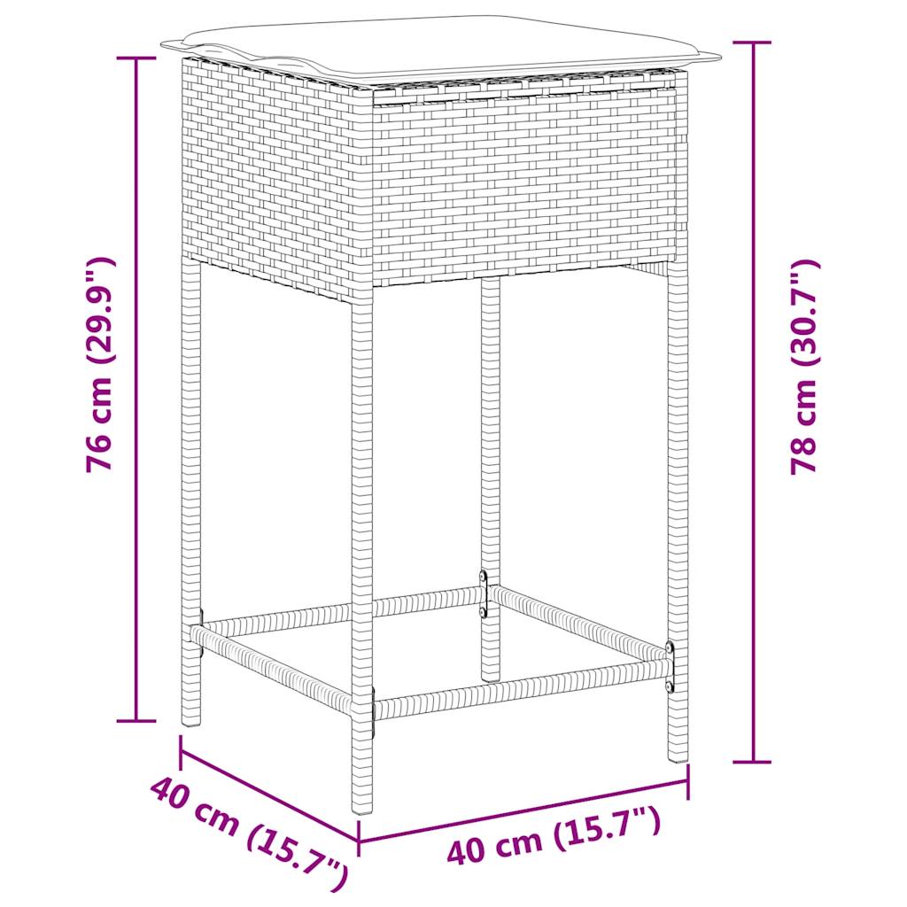havebarstole med hynder 2 stk. grå polyrattan