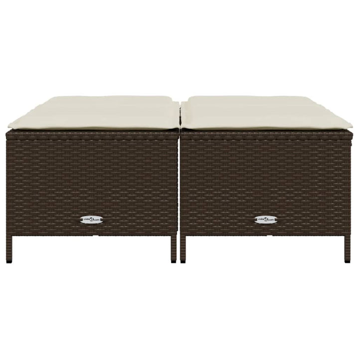 haveskamler 4 stk. med hynder polyrattan brun