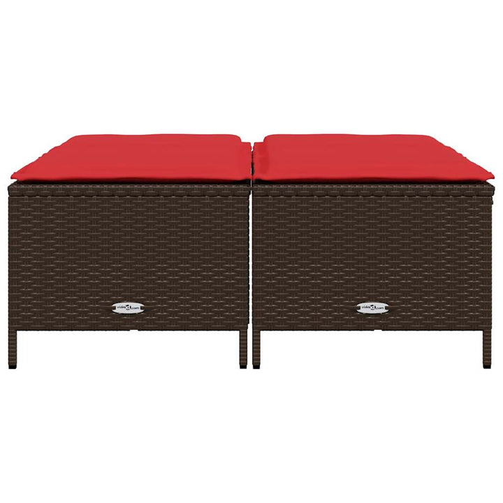 haveskamler med hynder 4 stk. brun polyrattan