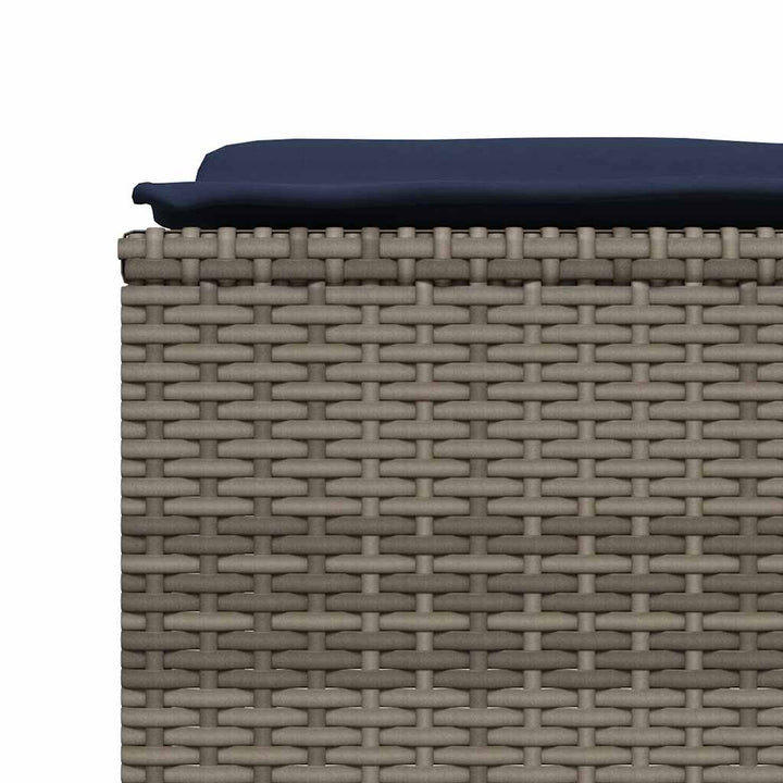 haveskamler med hynder 4 stk. grå polyrattan