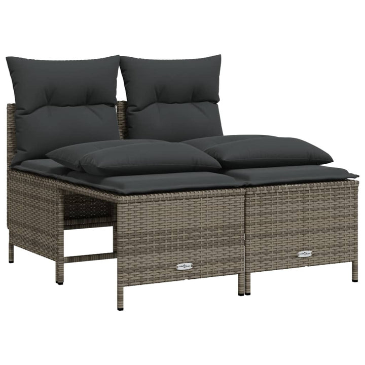 sofasæt til haven 4 dele med hynder polyrattan grå