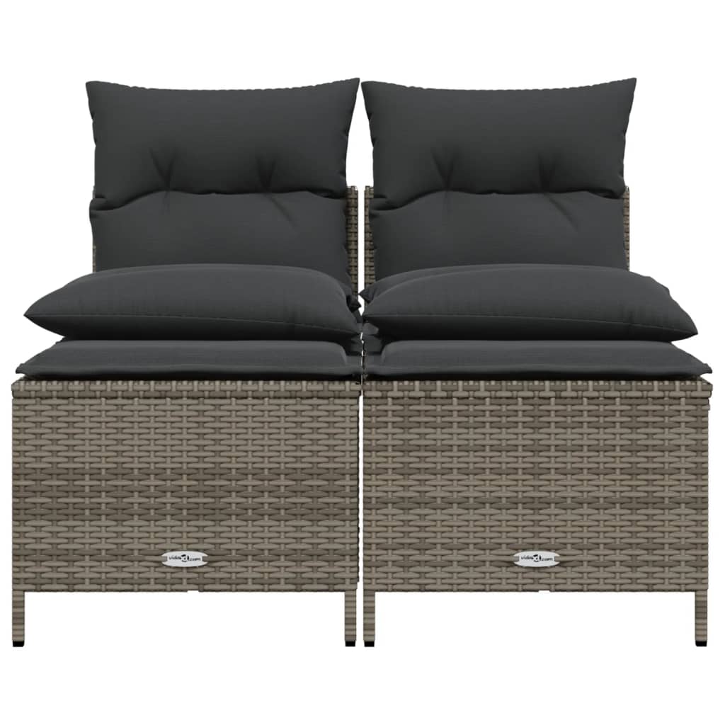 sofasæt til haven 4 dele med hynder polyrattan grå