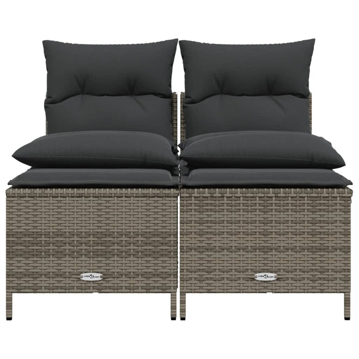 sofasæt til haven 4 dele med hynder polyrattan grå