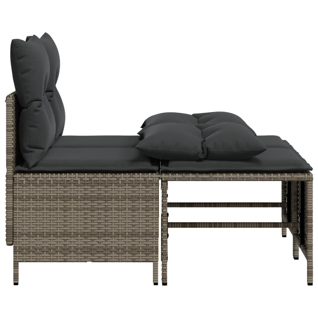 sofasæt til haven 4 dele med hynder polyrattan grå