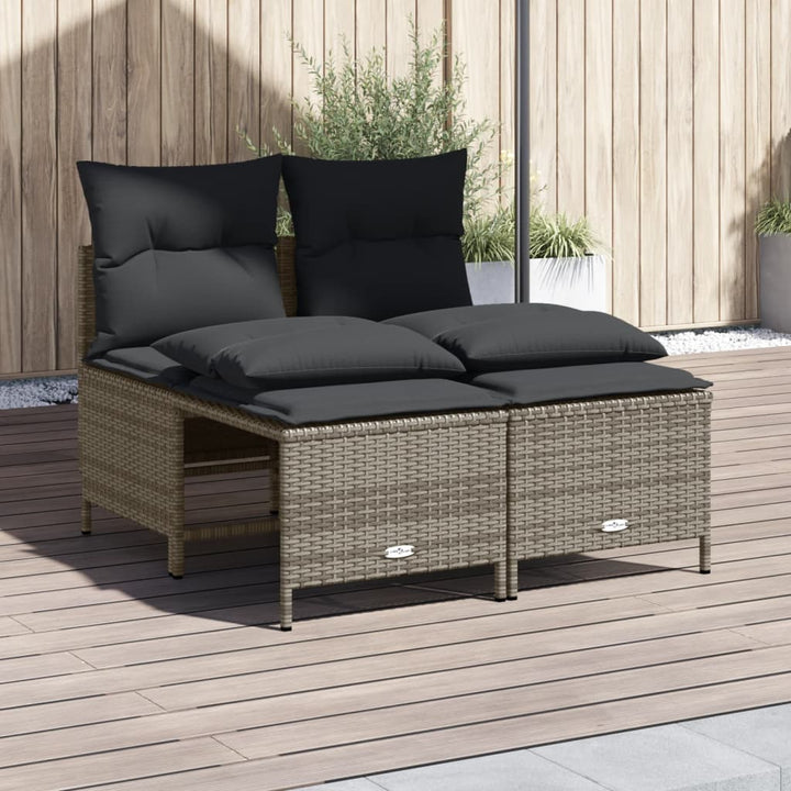 sofasæt til haven 4 dele med hynder polyrattan grå