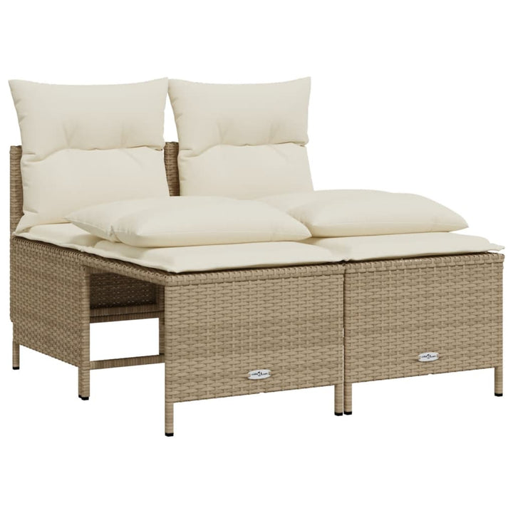 sofasæt til haven 4 dele med hynder polyrattan beige