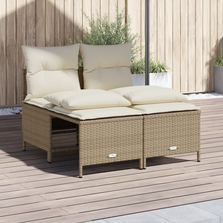 sofasæt til haven 4 dele med hynder polyrattan beige