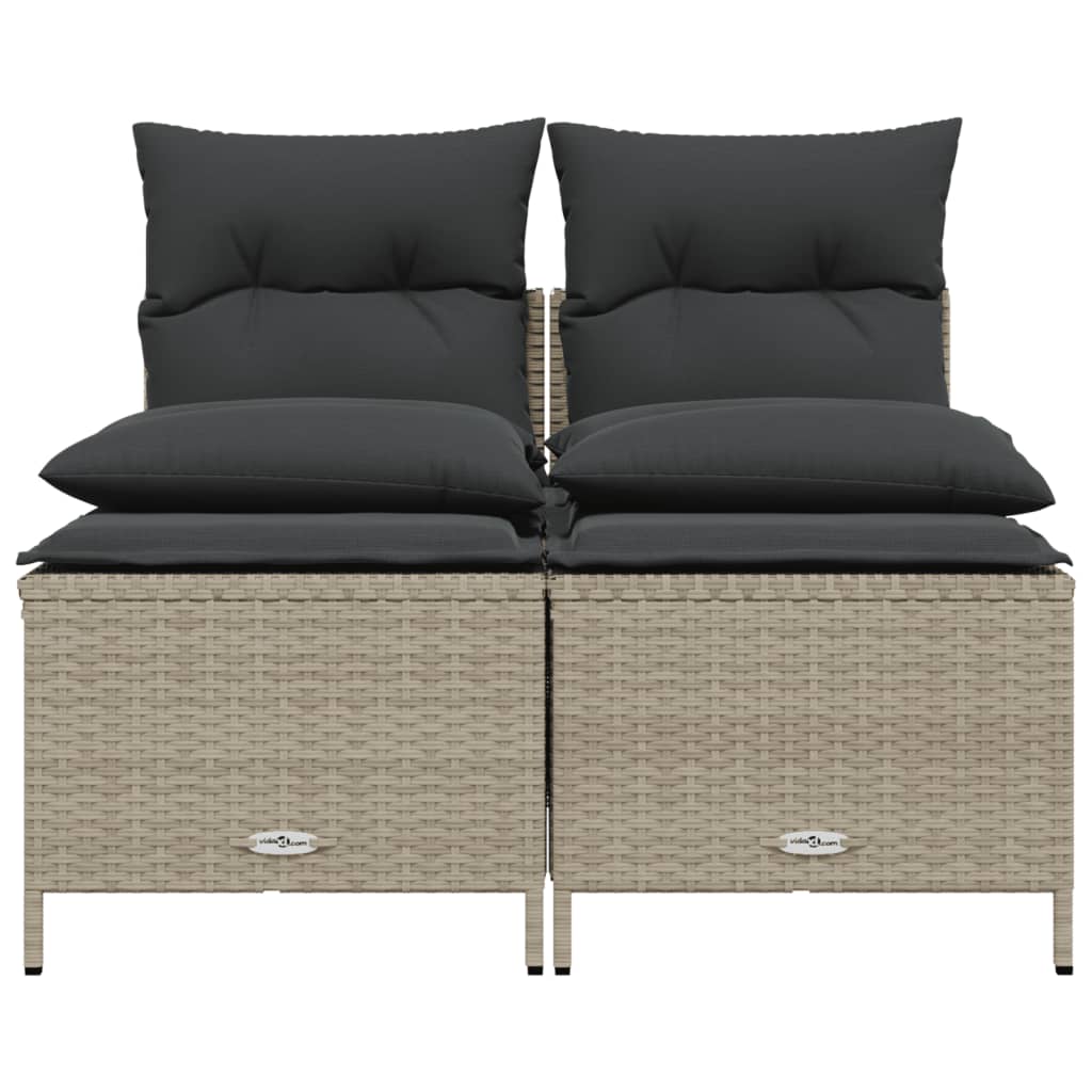sofasæt til haven 4 dele med hynder polyrattan lysegrå