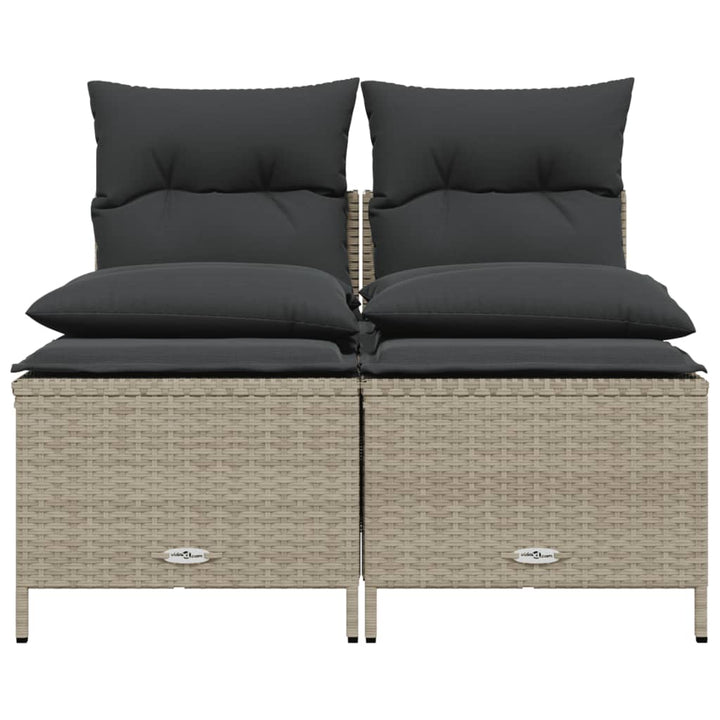 sofasæt til haven 4 dele med hynder polyrattan lysegrå