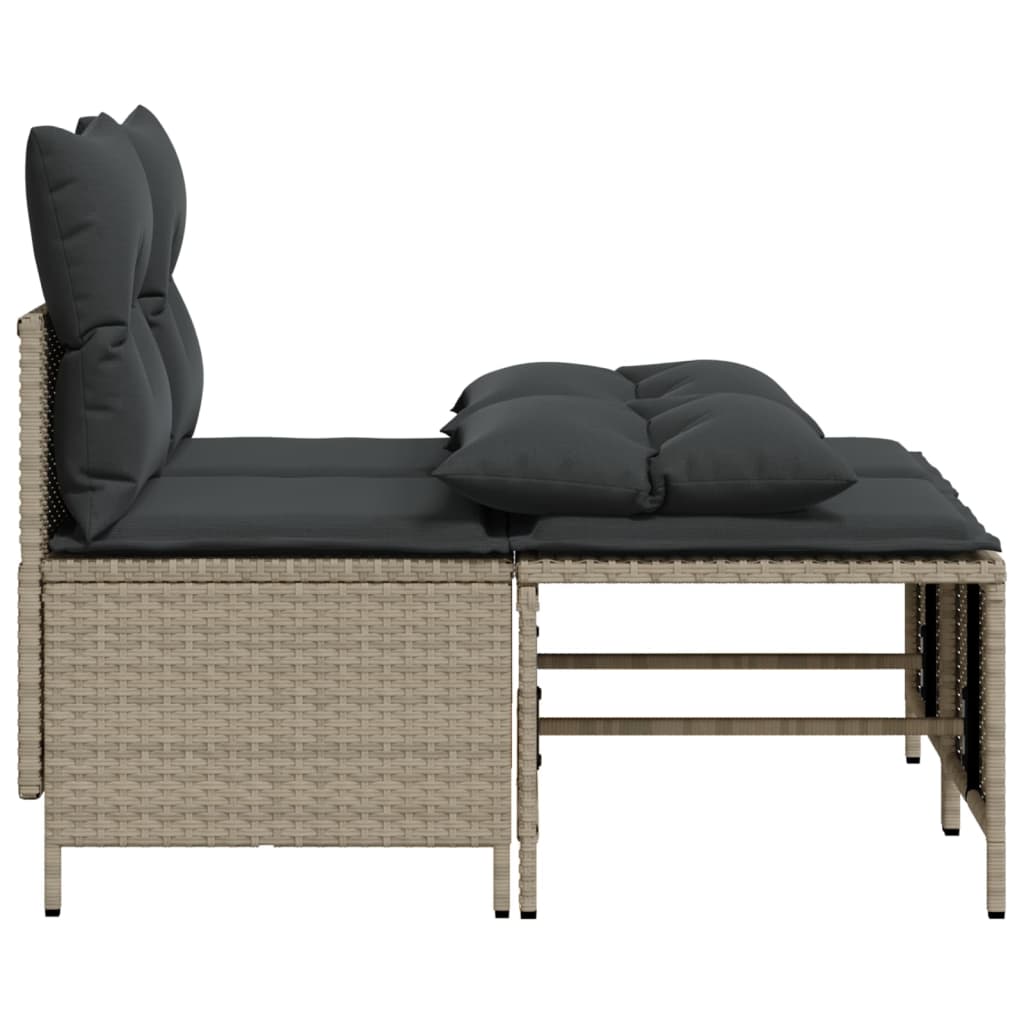 sofasæt til haven 4 dele med hynder polyrattan lysegrå
