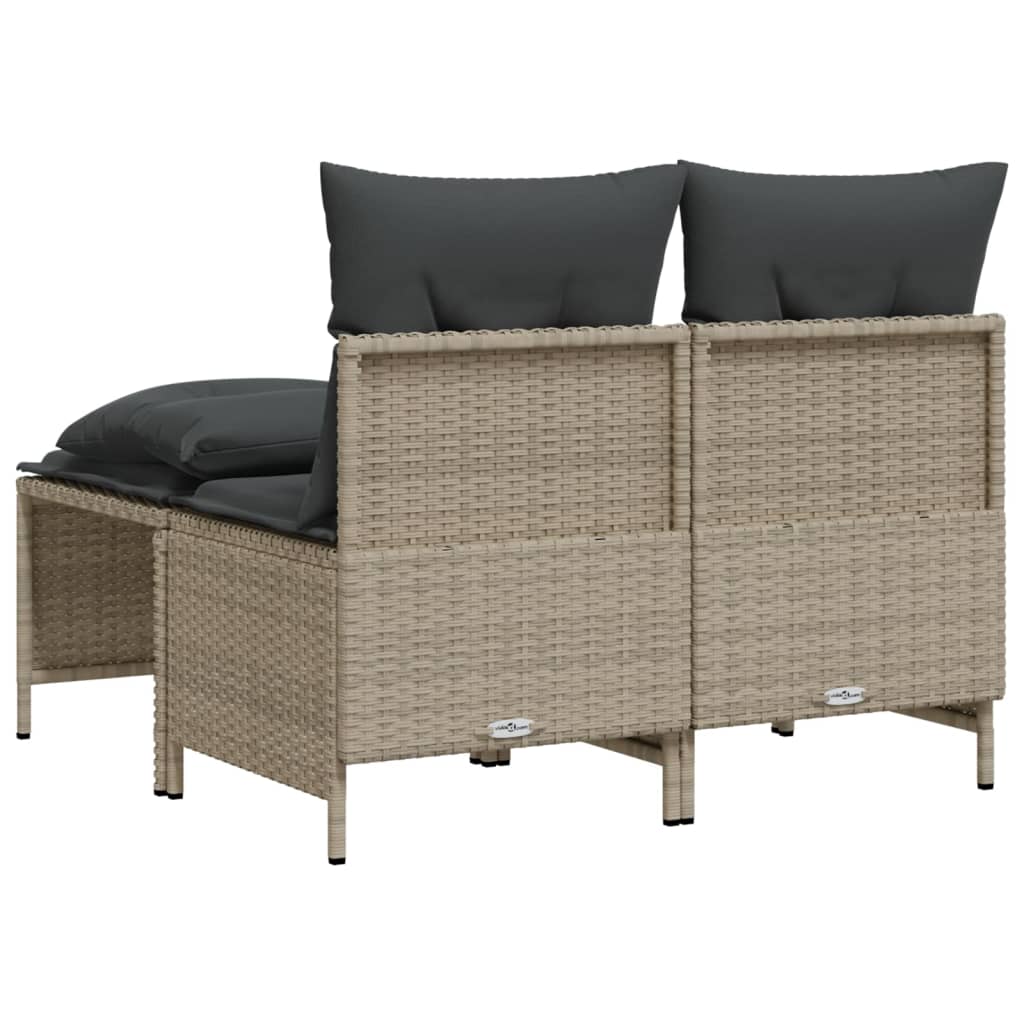 sofasæt til haven 4 dele med hynder polyrattan lysegrå