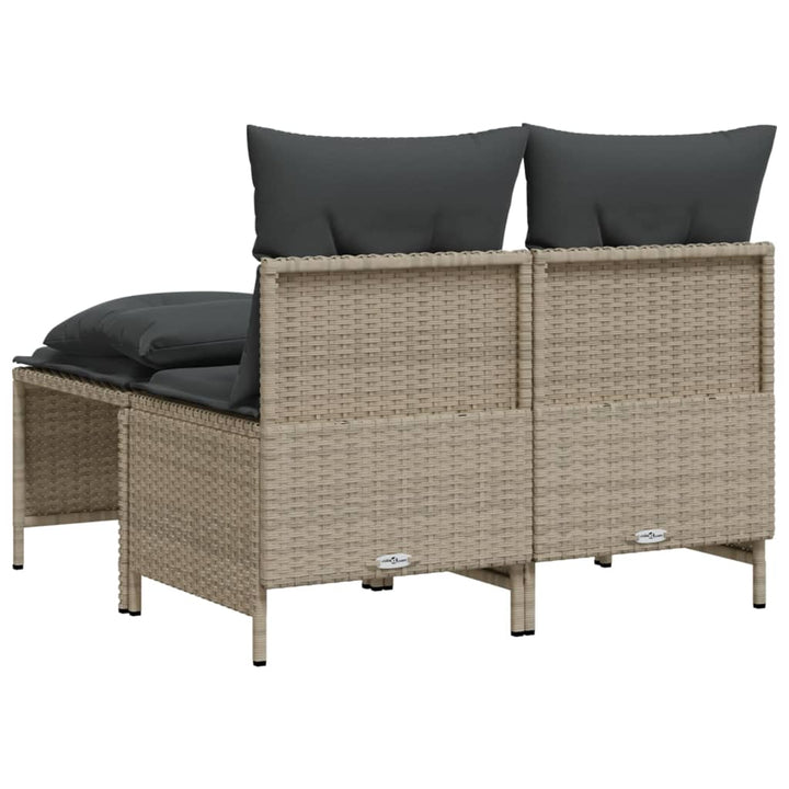 sofasæt til haven 4 dele med hynder polyrattan lysegrå