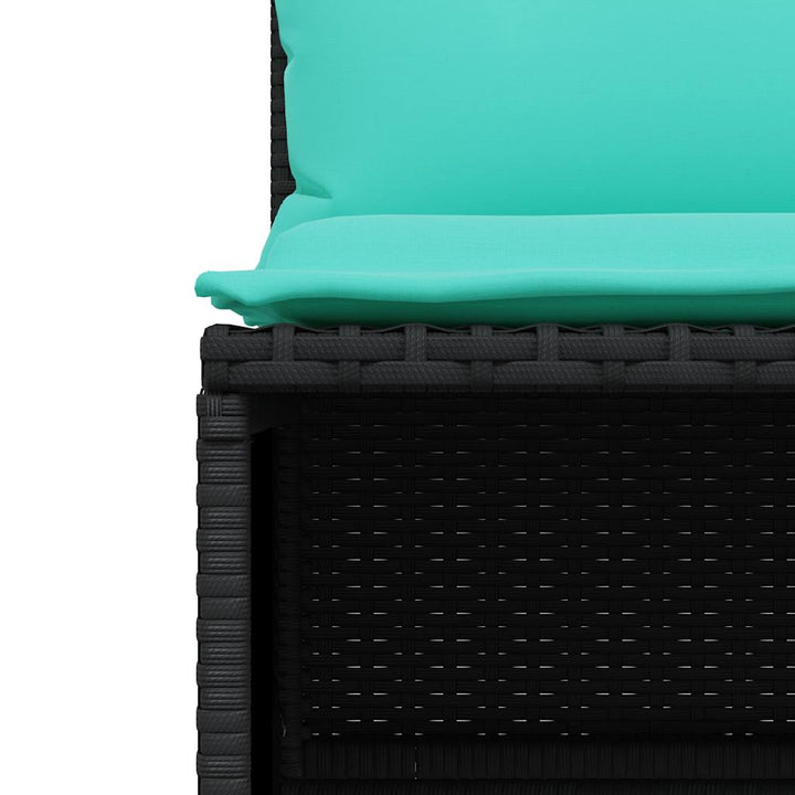 havesofasæt med 4 dele og hynder sort polyrattan
