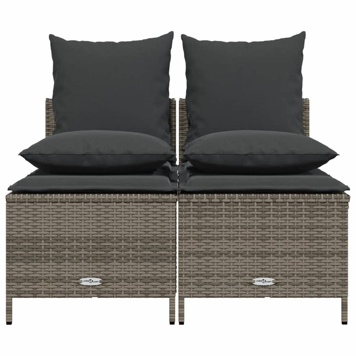 sofasæt til haven 4 dele med hynder polyrattan grå