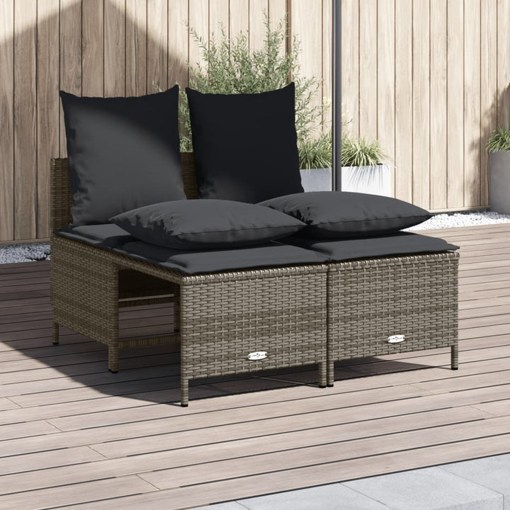 sofasæt til haven 4 dele med hynder polyrattan grå