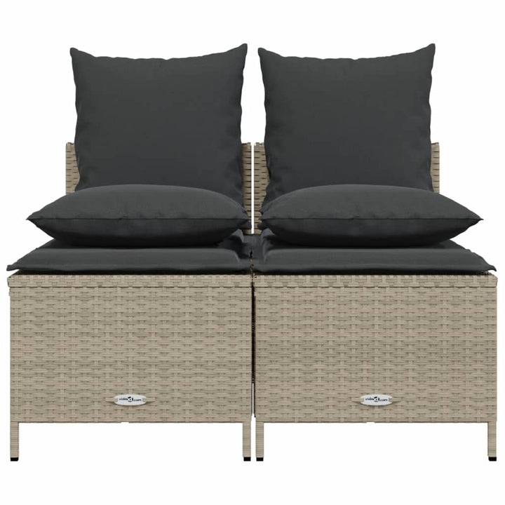 sofasæt til haven 4 dele med hynder polyrattan lysegrå
