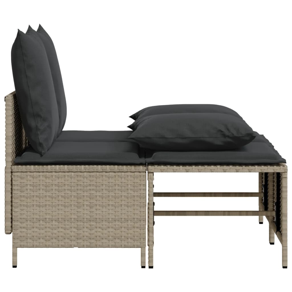 sofasæt til haven 4 dele med hynder polyrattan lysegrå