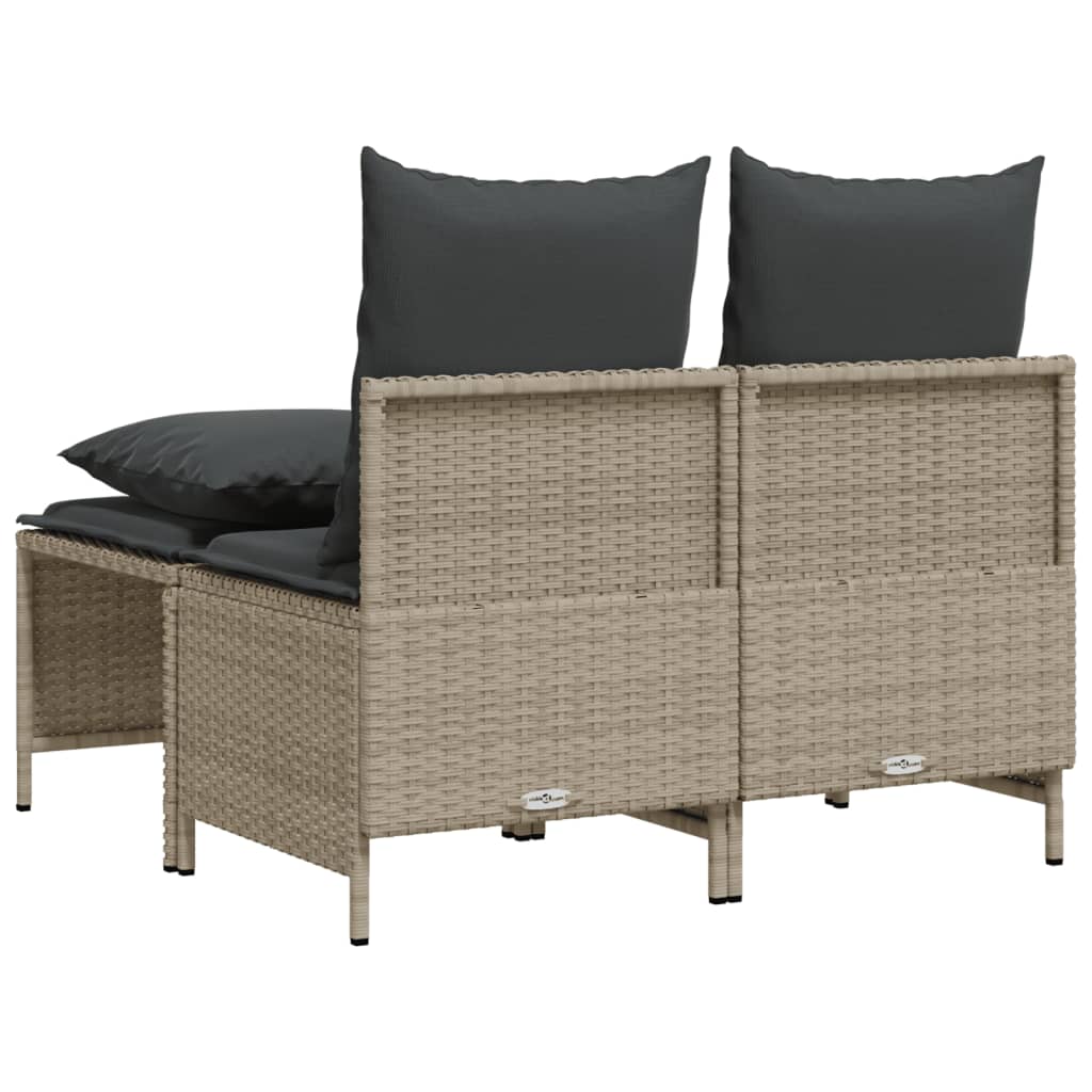 sofasæt til haven 4 dele med hynder polyrattan lysegrå