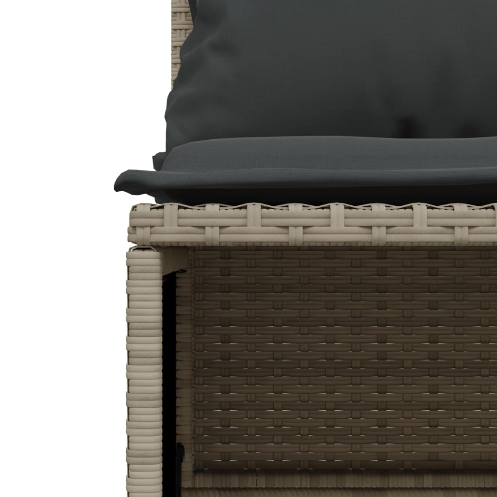 sofasæt til haven 4 dele med hynder polyrattan lysegrå