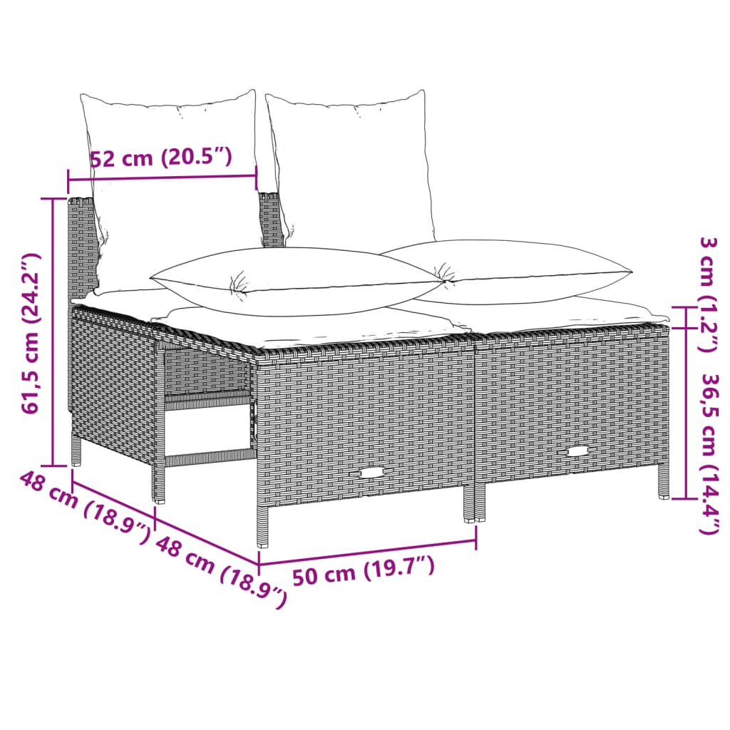 sofasæt til haven 4 dele med hynder polyrattan lysegrå