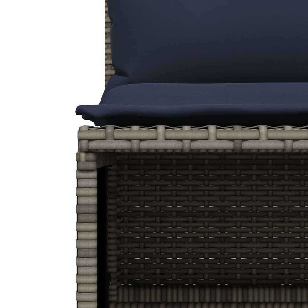 havesofasæt med 4 dele og hynder grå polyrattan