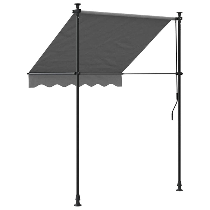 markise 150x150 cm sammenrullelig stof og stål antracitgrå