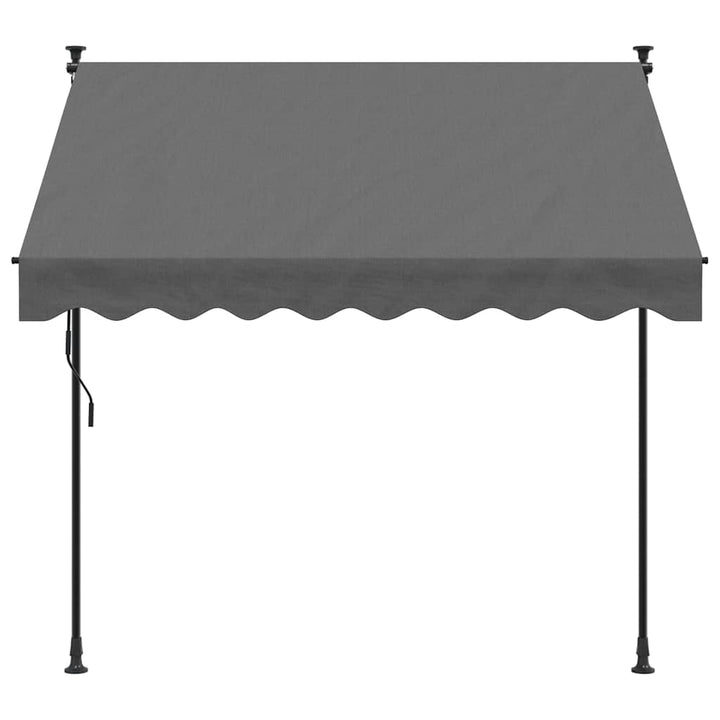 markise 200x150 cm sammenrullelig stof og stål antracitgrå
