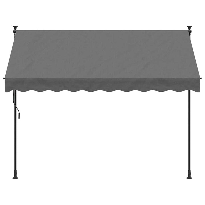 markise 250x150 cm sammenrullelig stof og stål antracitgrå