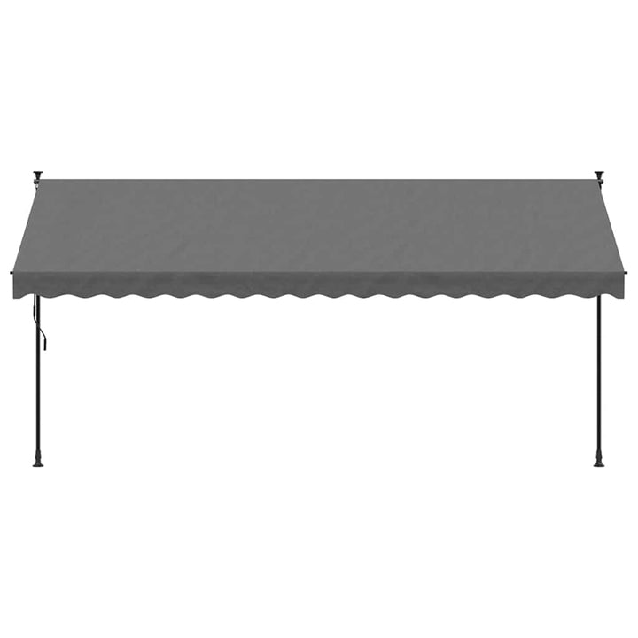 markise 400x150 cm sammenrullelig stof og stål antracitgrå