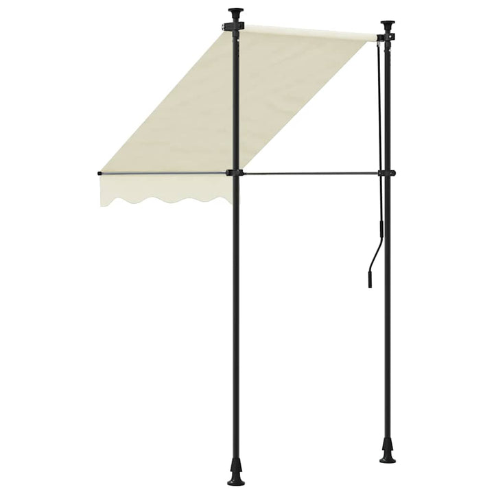 markise 150x150 cm sammenrullelig stof og stål cremefarvet