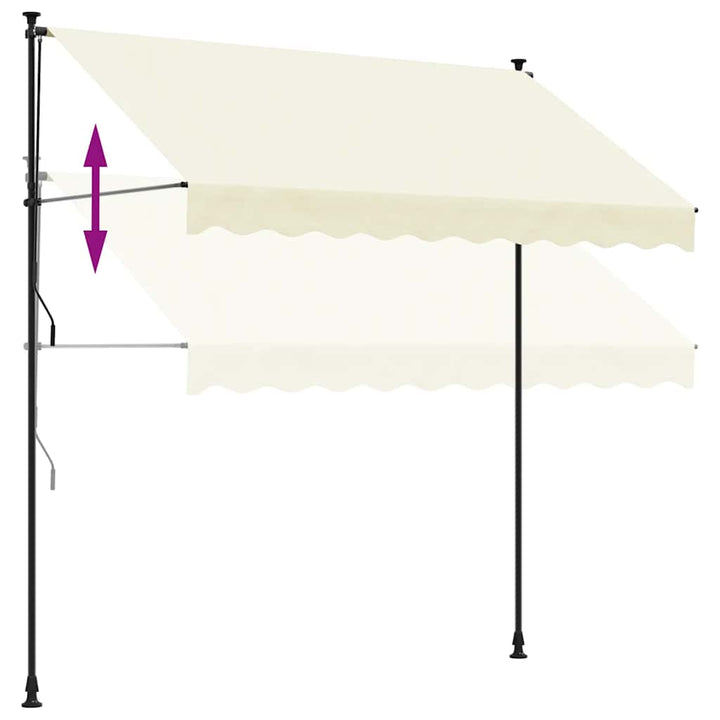 markise 300x150 cm sammenrullelig stof og stål cremefarvet