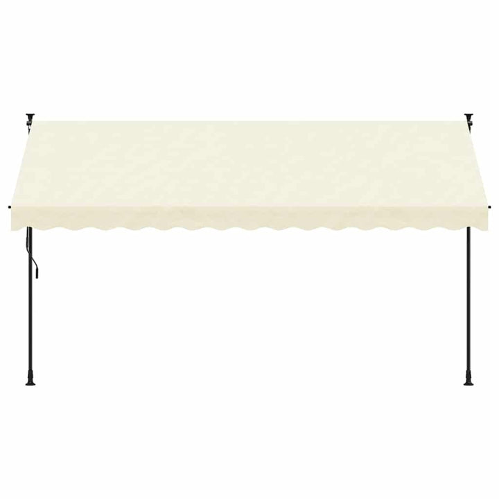 markise 350x150 cm sammenrullelig stof og stål cremefarvet