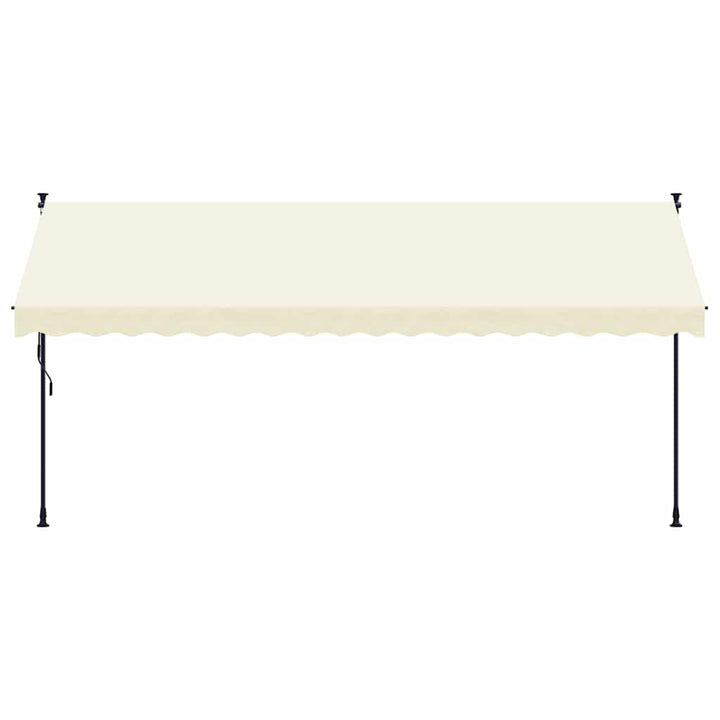 markise 400x150 cm sammenrullelig stof og stål cremefarvet