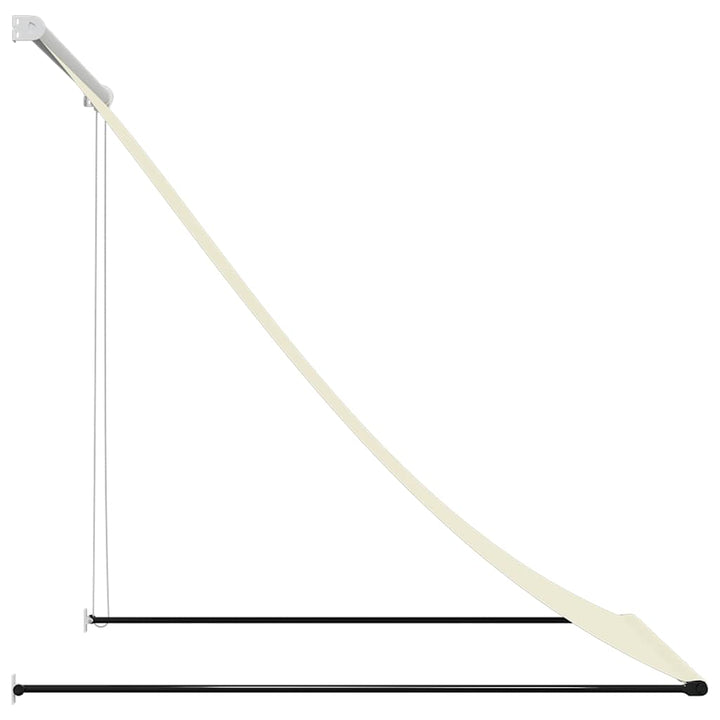 markise 100x150 cm sammenrullelig stof og stål cremefarvet