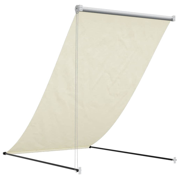 markise 150x150 cm sammenrullelig stof og stål cremefarvet