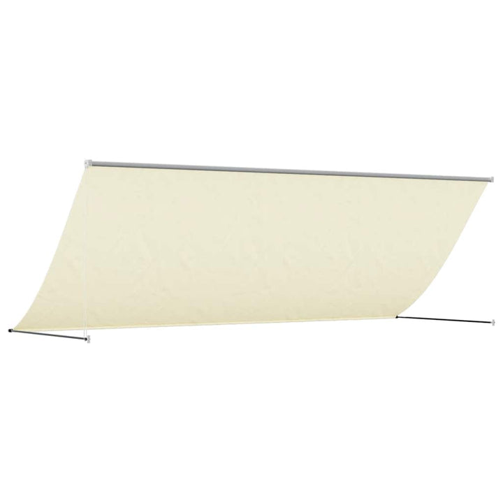 markise 350x150 cm sammenrullelig stof og stål cremefarvet