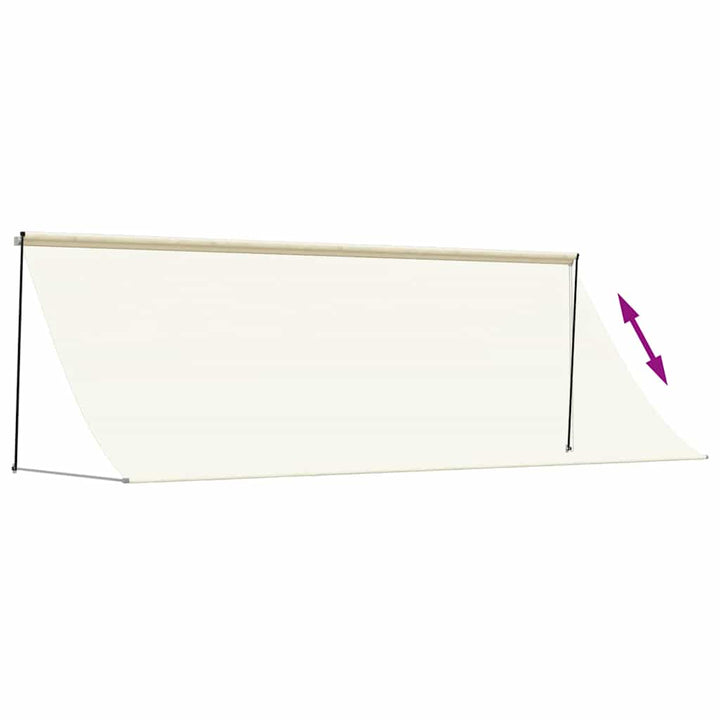 markise 400x150 cm sammenrullelig stof og stål cremefarvet