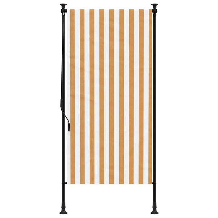 udendørs rullegardin 100x270 cm stof og stål orange og hvid