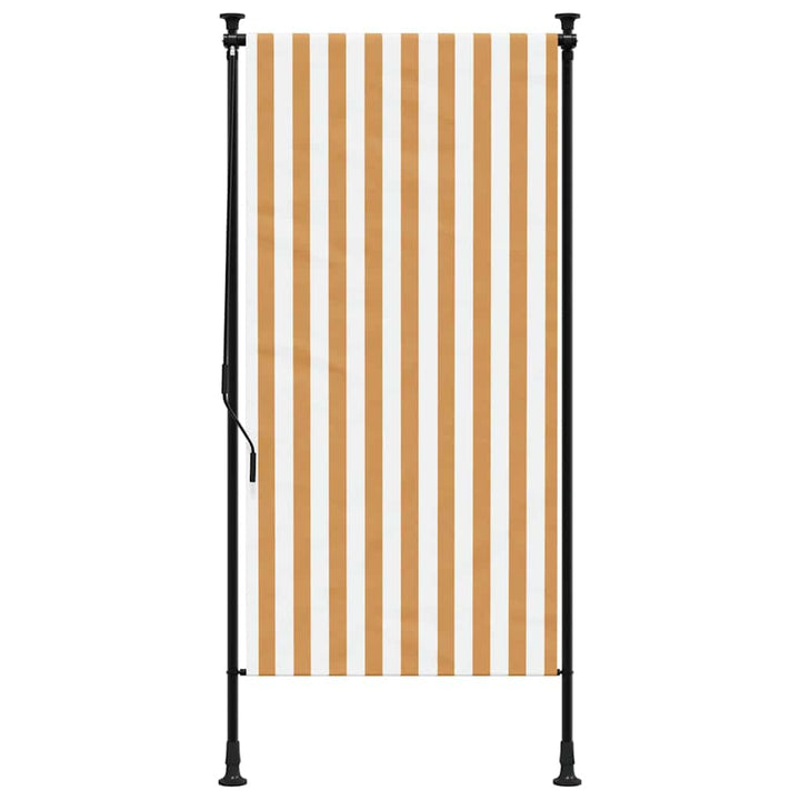 udendørs rullegardin 120x270 cm stof og stål orange og hvid